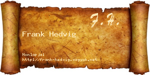 Frank Hedvig névjegykártya